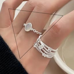 VENTFILLE 925 Sterling Silver Flower Lace Ring Korean Fashion Opening Inlaid CZ Adjustable Rings Valentine's Day Gift