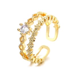 VENTFILLE 925 Sterling Silver Flower Lace Ring Korean Fashion Opening Inlaid CZ Adjustable Rings Valentine's Day Gift