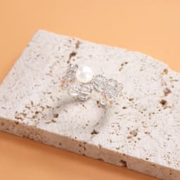 VENTFILLE 925 Sterling Silver Flower Lace Ring Korean Fashion Opening Inlaid CZ Adjustable Rings Valentine's Day Gift