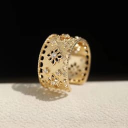 VENTFILLE 925 Sterling Silver Flower Lace Ring Korean Fashion Opening Inlaid CZ Adjustable Rings Valentine's Day Gift