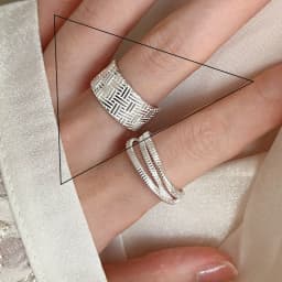VENTFILLE 925 Sterling Silver Flower Lace Ring Korean Fashion Opening Inlaid CZ Adjustable Rings Valentine's Day Gift