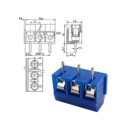 5-50Pcs KF301-2P KF301-3P 5mm PCB Screw Terminal Block KF301 2 Pin 3 Pin Wire Connector Straight Needle Blue