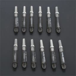 12 Pcs 45/35mm Plastic Darts Professional Darts Shafts 4.5mm Screw Thread Transparent Dart Stems with Stainless Steel O Ring