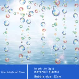 2m Ocean Theme Bubble Garlands Mermaid Birthday Banner Under The Sea Happy Birthday Party Decor Kids Girls Babyshower Supplies