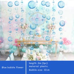 2m Ocean Theme Bubble Garlands Mermaid Birthday Banner Under The Sea Happy Birthday Party Decor Kids Girls Babyshower Supplies