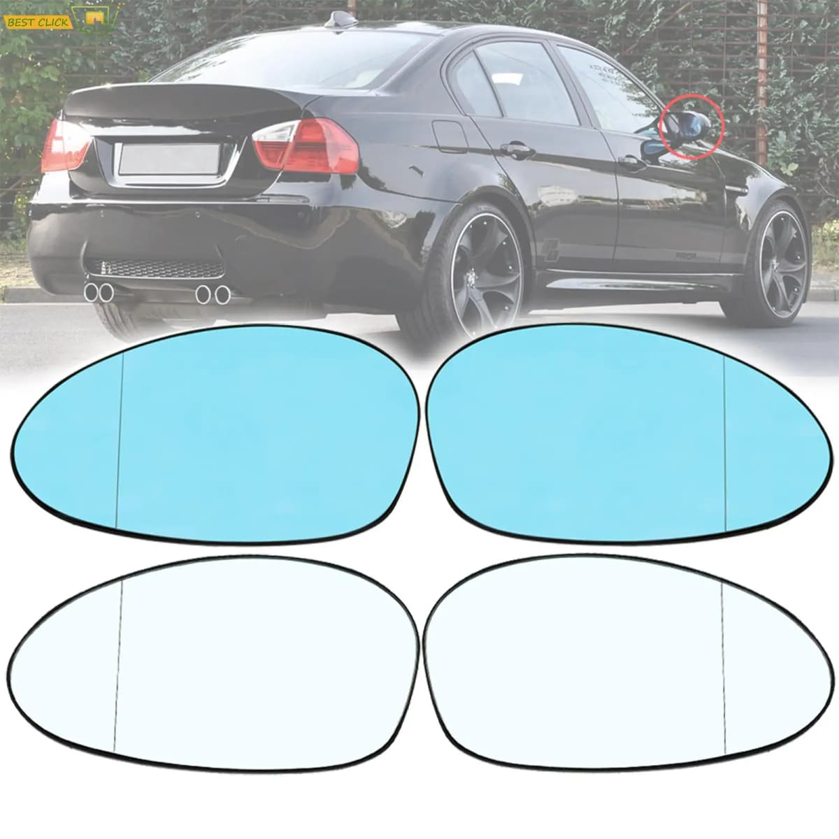 For BMW E90 Mirror Heated Side Mirror Glass Rearview Mirror For E92 E91 E93 E82 E88 E86 E85 Z4 51167157247 51167157246