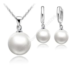 Genuine 925 Sterling Silver Bridal Jewelry Sets Pearl Fashion Jewelry Women Girls Engagement Anniversary Fine Gift Wholesale