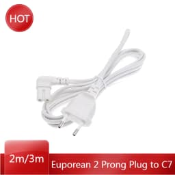 EU Euporean 2 Prong Plug to IEC320 C7 Figure 8 Angle Adapter Power Extension Cable Cord for Samsung Philips Sony LED TV