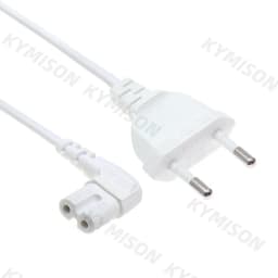 EU Euporean 2 Prong Plug to IEC320 C7 Figure 8 Angle Adapter Power Extension Cable Cord for Samsung Philips Sony LED TV