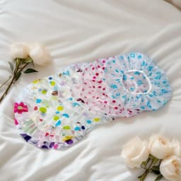 5pcs Waterproof Shower Cap WOMEN'S Household Bathing Anti-oil Smoke Hair Care Shower Cap Dry Hair Cap