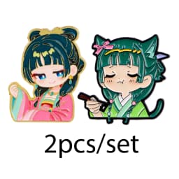 2pcs Cute Anime Enamel Pin Cartoon Brooch For Coat Women's Brooches Fashion Lapel Badges Jewelry Gift for Friends