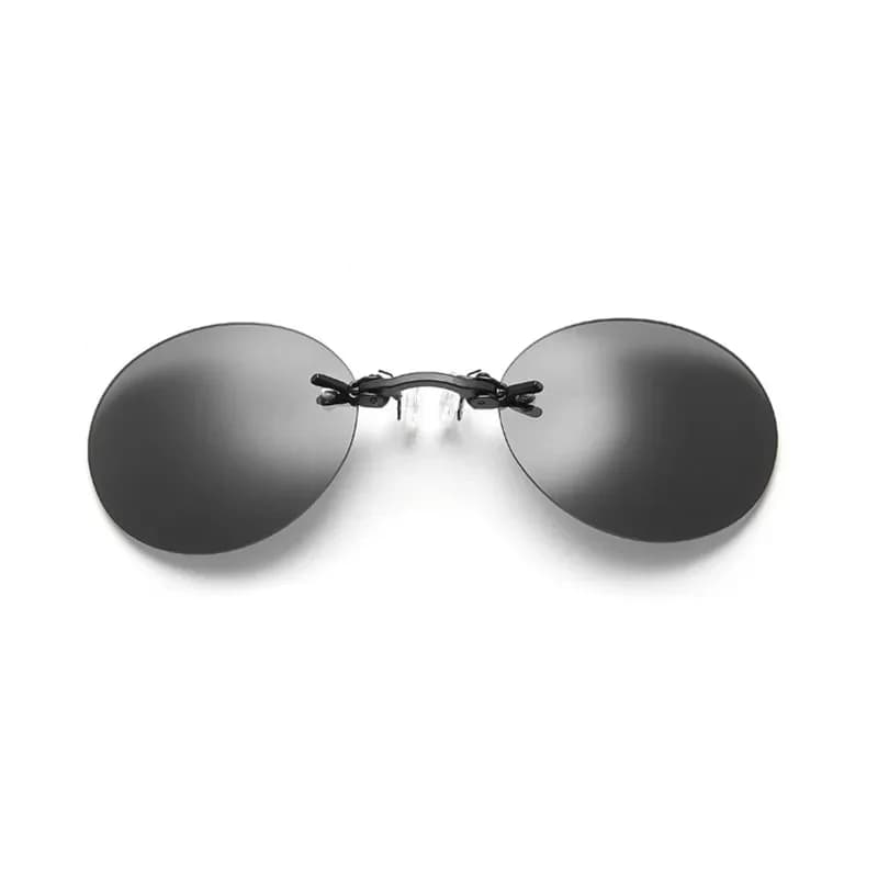 CRIXALIS Round Rimless Sunglasses Men Matrix Morpheus Men Classic Clamp Nose Glasses ​Mini Frameless Brand Design Glasses UV400