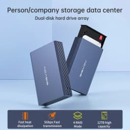 Acasis 2.5 Inch HDD Case Dual Bay External Hard Drive Enclosure Case HDD SSD Case RAID Array Type C 2.5" Disk Array Enclosure