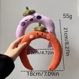 Kawaii Cute Fruit Face Wash Headband Accessories Home Cartoon Plush Sponge Makeup Headband Gift