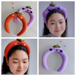 Kawaii Cute Fruit Face Wash Headband Accessories Home Cartoon Plush Sponge Makeup Headband Gift