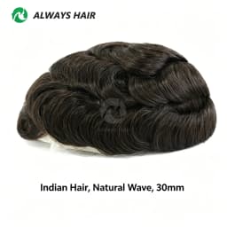 Alwayshair-DUAR Q6 Hair System Invisible Hairline Men Toupee Lace & PU Natural Indian Hair Prosthesis 130 Hair Patch for Man Wig