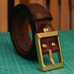 Retro Brass Buckle Handmade Distressed Men's Belt Modern and Versatile Cowhide Amekaji Style Belt