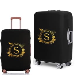 Suitcase Cover Luggage Cover Wreath 26 Letter Pattern Travel Elastic Duffle Luggage Dust Covers For 18-28 Inch Suitcase