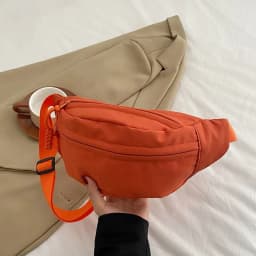 Women's Chest Bag Waterproof Hiking Bag Handbags Ladies Canvas Crossbody Bags Solid Color Women Sling Waist Pack