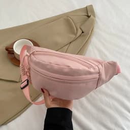 Women's Chest Bag Waterproof Hiking Bag Handbags Ladies Canvas Crossbody Bags Solid Color Women Sling Waist Pack