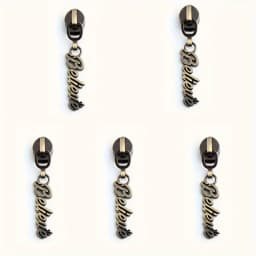 5pcs 45mm/50mm/52mm 5# nylon metal heart cat letter zipper pull heart-shaped Believe clothes shoes shoulder bag pull card