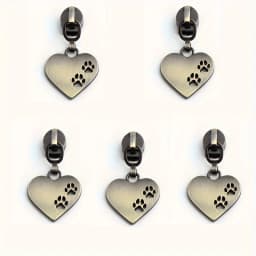 5pcs 45mm/50mm/52mm 5# nylon metal heart cat letter zipper pull heart-shaped Believe clothes shoes shoulder bag pull card
