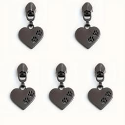 5pcs 45mm/50mm/52mm 5# nylon metal heart cat letter zipper pull heart-shaped Believe clothes shoes shoulder bag pull card