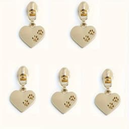 5pcs 45mm/50mm/52mm 5# nylon metal heart cat letter zipper pull heart-shaped Believe clothes shoes shoulder bag pull card