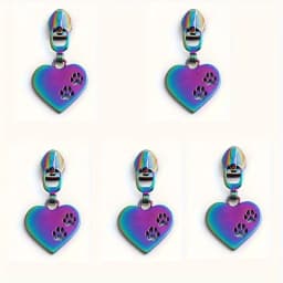 5pcs 45mm/50mm/52mm 5# nylon metal heart cat letter zipper pull heart-shaped Believe clothes shoes shoulder bag pull card