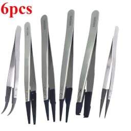 1-5PC Watch Hands Installation Work Tweezers Straight Elbow Handle Stainless Antistatic Plastic Tweezers ESD-259 ESD-259A ESD-7A
