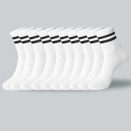 2/6/10/20 Pairs Neutral Striped Round Neck Socks Spring Autumn Sweat Absorbing Breathable Couple Sports All-season Leisure Sock