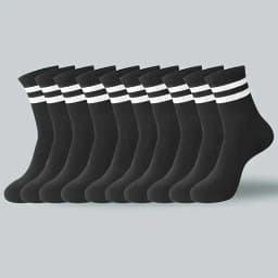 2/6/10/20 Pairs Neutral Striped Round Neck Socks Spring Autumn Sweat Absorbing Breathable Couple Sports All-season Leisure Sock