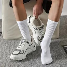 2/6/10/20 Pairs Neutral Striped Round Neck Socks Spring Autumn Sweat Absorbing Breathable Couple Sports All-season Leisure Sock