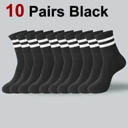 2/6/10/20 Pairs Neutral Striped Round Neck Socks Spring Autumn Sweat Absorbing Breathable Couple Sports All-season Leisure Sock
