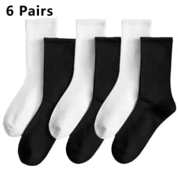 2/6/10/20 Pairs Neutral Striped Round Neck Socks Spring Autumn Sweat Absorbing Breathable Couple Sports All-season Leisure Sock