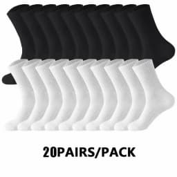 2/6/10/20 Pairs Neutral Striped Round Neck Socks Spring Autumn Sweat Absorbing Breathable Couple Sports All-season Leisure Sock