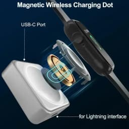 VIKEFON Magnetic Wireless Fast Charger for Apple Watch Series 9 8 7 6 SE Type C for iPhone Convert Charger for iWatch Series 6 5