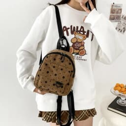 Cute Flower Print Small Backpacks Lightweight Multiple Pocket Corduroy Mini Backpack Ladies Fashion Women Shoulder Bag 4Colors