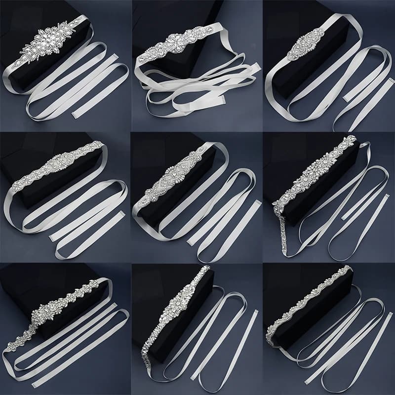 Miallo Bridal Rhinestone Belts for Women Wedding Accessories Crystal Fashion Prom Dress Belt Strass Bride Sash Bridesmaid Gift