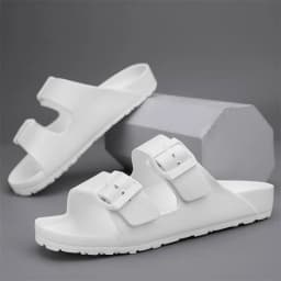 Men's casual buckle flat heel cover wearing one size slippers, beach slippers