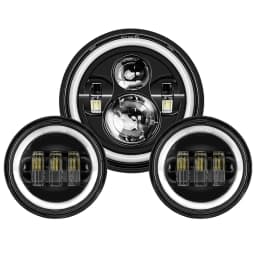 7inch LED Headlight +4.5inch Fog Lights 7"Bracket Mounting Ring Parts for Harley Touring Electra Glide Road King Street Glide