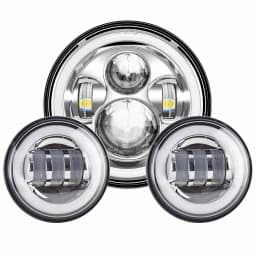 7inch LED Headlight +4.5inch Fog Lights 7"Bracket Mounting Ring Parts for Harley Touring Electra Glide Road King Street Glide