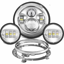 7inch LED Headlight +4.5inch Fog Lights 7"Bracket Mounting Ring Parts for Harley Touring Electra Glide Road King Street Glide