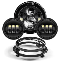 7inch LED Headlight +4.5inch Fog Lights 7"Bracket Mounting Ring Parts for Harley Touring Electra Glide Road King Street Glide
