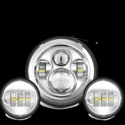 7inch LED Headlight +4.5inch Fog Lights 7"Bracket Mounting Ring Parts for Harley Touring Electra Glide Road King Street Glide