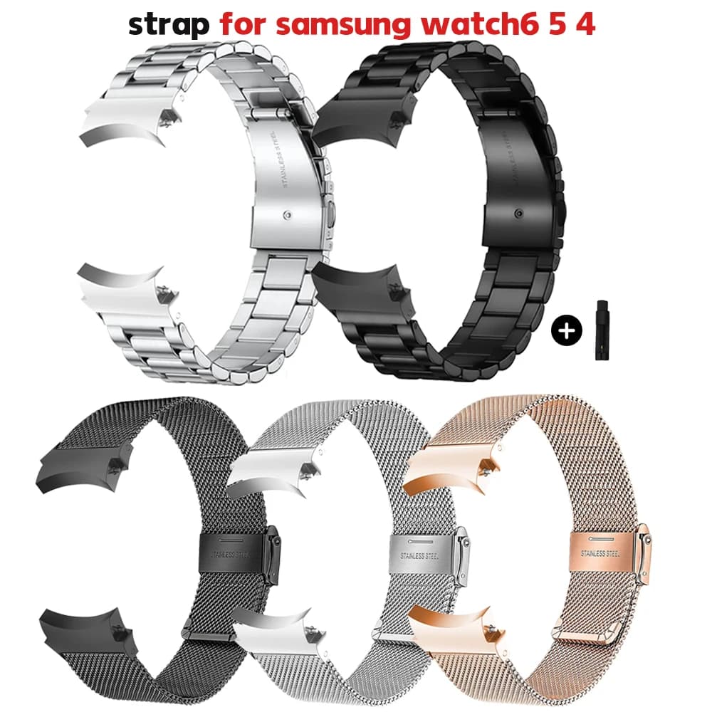 No Gaps Correa For Galaxy Watch 7 6 5 4 40mm 44mm 5pro Band 45mm Steel Strap For Samsung Galaxy Watch 6 4 Classic 47mm 43mm 46mm