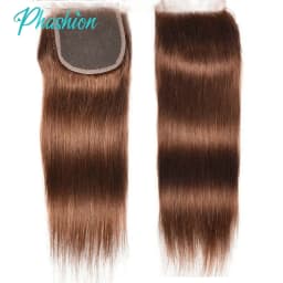 Phashion 26 28 Inch Chotolate Brown Body 4x4 5x5 Lace Closure #4 Straight 13x4 Lace Frontal Human Hair Transparent 100 Remy Hair