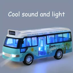 School Bus Toys Cars Die Cast Plastic Little Cars City Bus With Sound And Light Up Friction Powered Cars Play Toys Gift For Kids