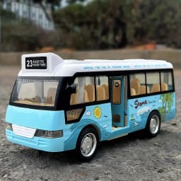 School Bus Toys Cars Die Cast Plastic Little Cars City Bus With Sound And Light Up Friction Powered Cars Play Toys Gift For Kids
