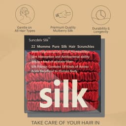 100% Silk Hair Scrunchies Silk Hair Ties Hairbands Skinny Ponytail Holders Hair Care Accessories 6pcs Box Anti Slip Hair Care